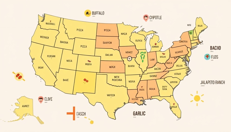 Map of ranch flavor preferences highlighting generational dining trends.