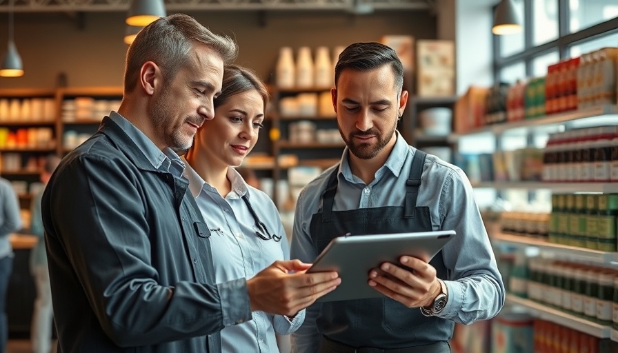 Professionals using AI for inventory management in a modern restaurant