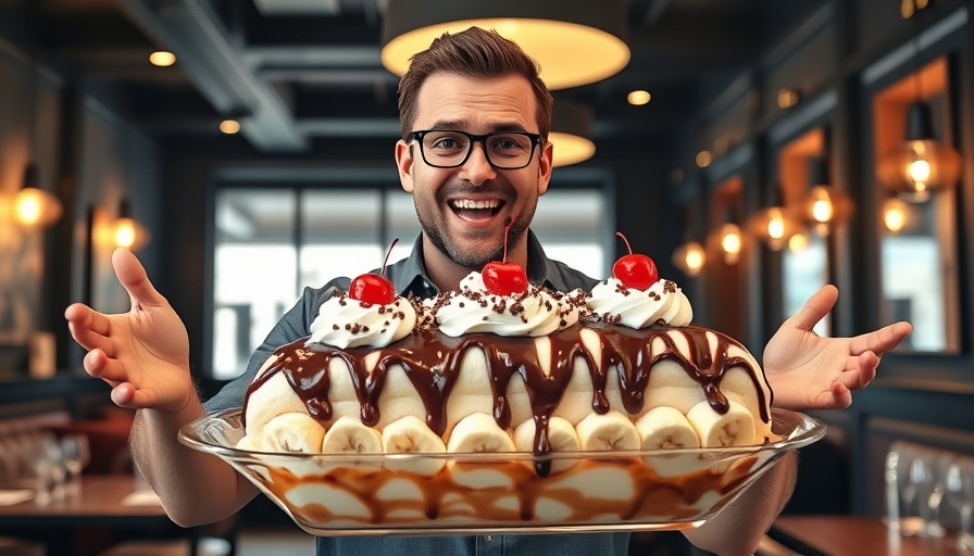 Award-winning eateries in Buena Park: Man showcasing extravagant dessert