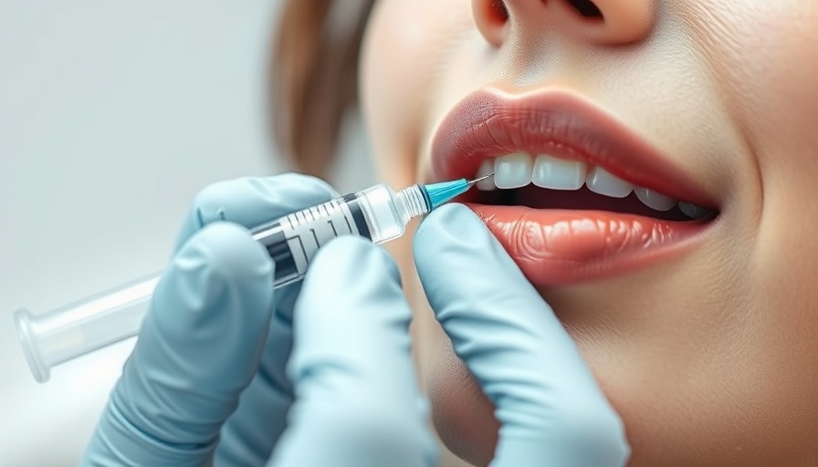 HA Injectable Fillers Education: Lip injection procedure close-up.