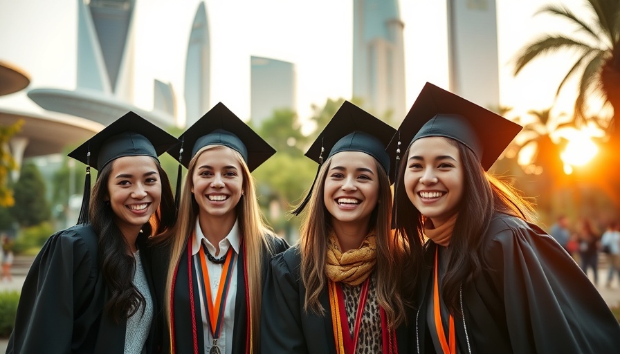 Recent graduates celebrating in a park, attracting recent graduates to restaurants.