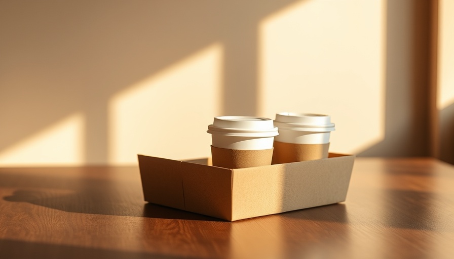 Two takeaway coffee cups in sunlight on a table, related to microplastics in hot coffee.