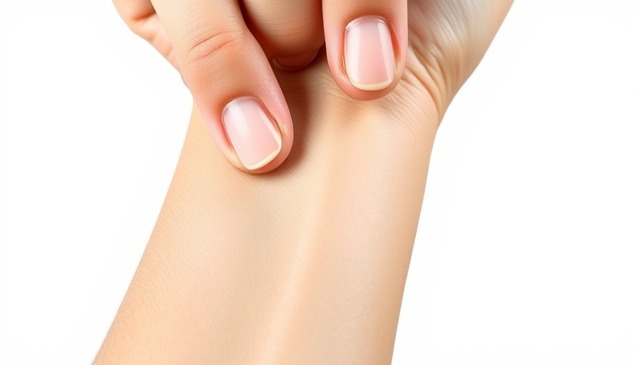 Close-up of arm showing skin texture for muscle toning device.