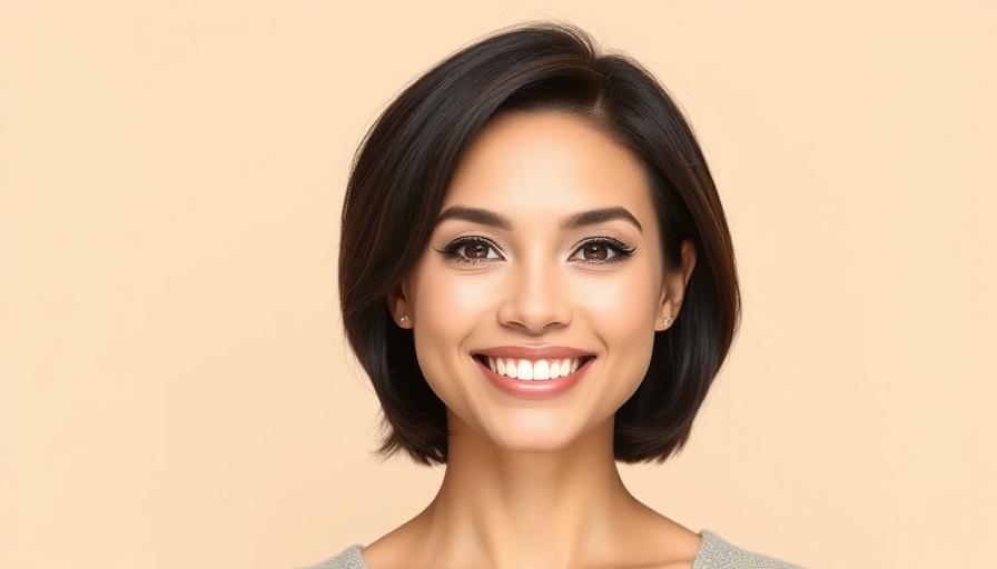 Woman with youthful makeup look beside text about looking younger, best makeup tutorials for beginners.