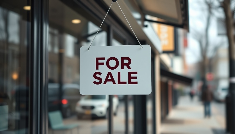 Business For Sale sign in window, selling a plastic surgery practice.
