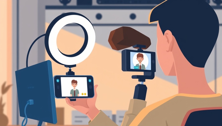 Illustration of video marketing with LinkedIn Ads in an office.
