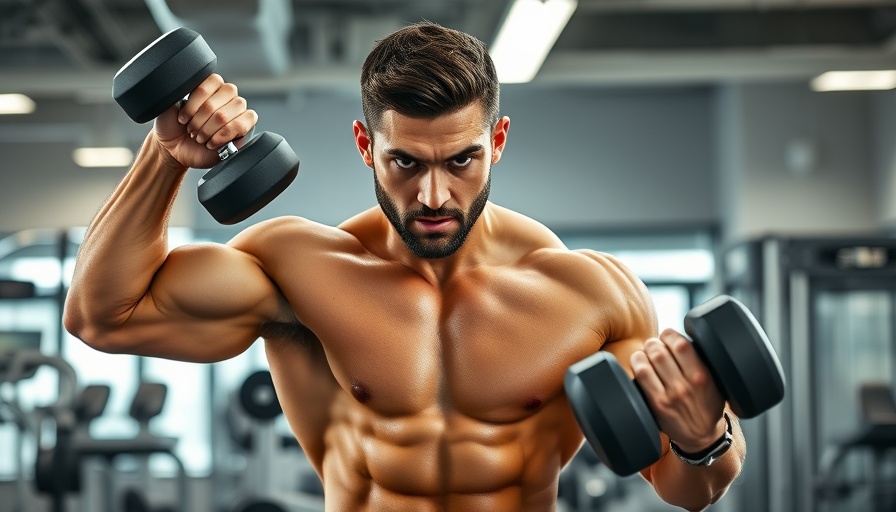 Man performing dumbbell chest workouts for pec growth in gym.