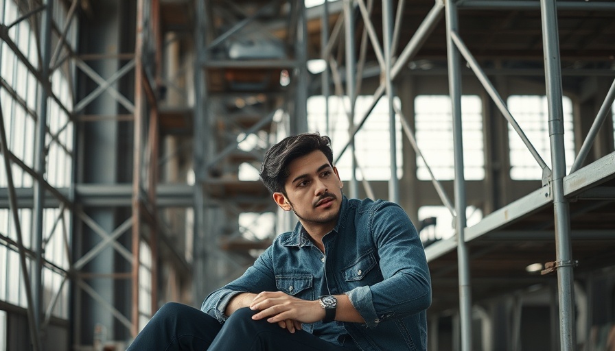 Man sitting among scaffolding, discussing Domestic & Commercial Scaffolding.