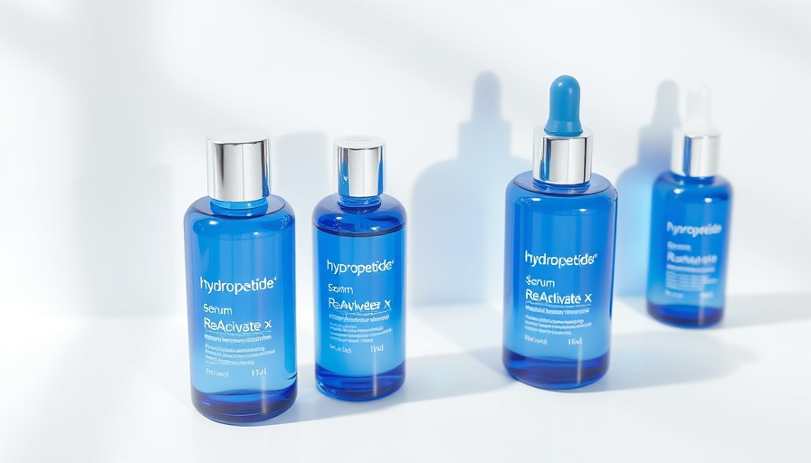 HydroPeptide ReActivate Rx skincare bottles on a white background.