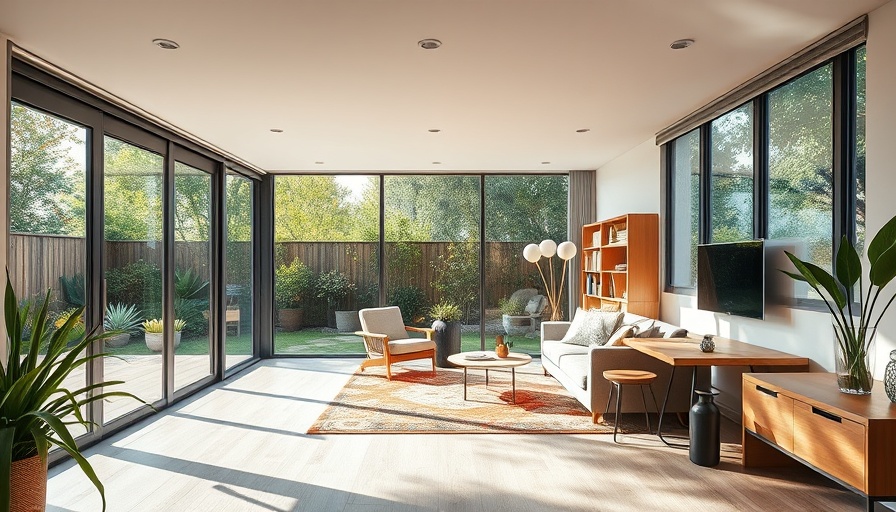 Modern home extension with garden view and glass doors.