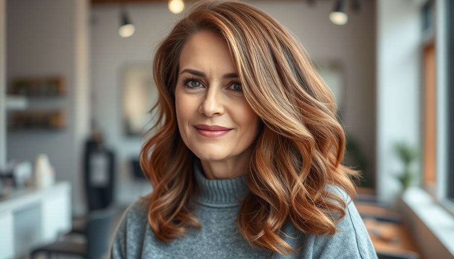 Hair transformation showcasing hair color ideas for women in their 40s.