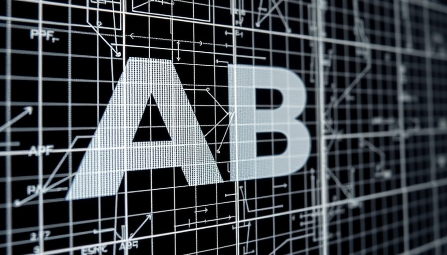 Black and white graphic design grid with AB letters.