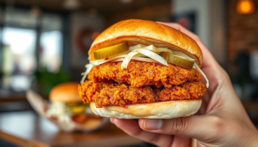 Spicy fried chicken sandwich at top-rated fried chicken restaurants.