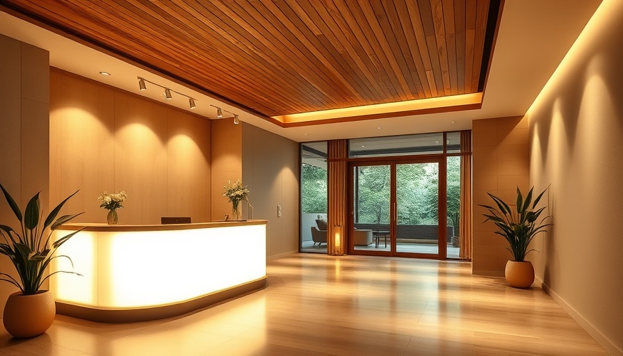 Elegant reception area at Heights Wellness Retreat with modern design.