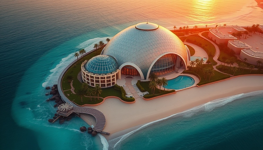 Aerial view of luxury Red Sea resort domes