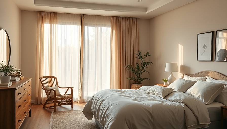 Cozy minimalist bedroom with soft lighting and calm ambiance.