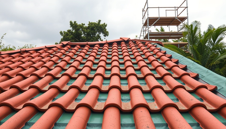 Partially tiled roof under construction by trusted local roofers in Yorkshire.