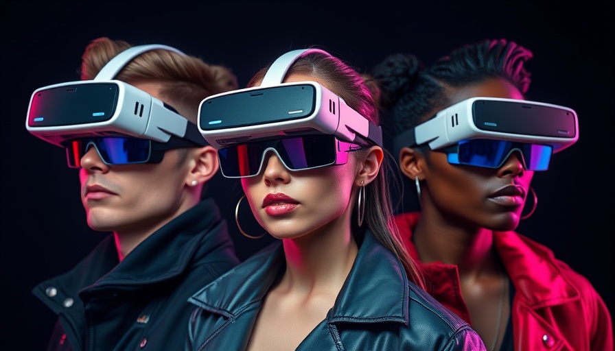 AI glasses and VR technology displayed on stylish individuals.