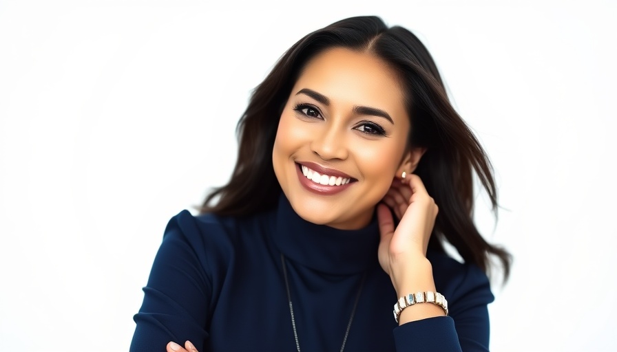 Professional woman smiling against neutral background