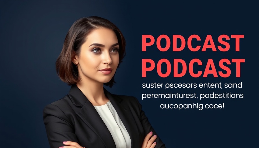 Affiliate marketing podcast banner with professional woman, discussing how to make money with affiliate marketing from home.