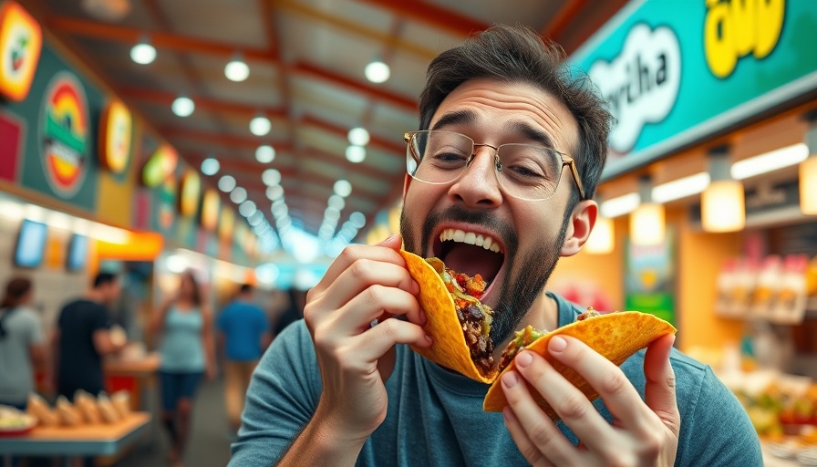 Award-winning taco at top Orange County restaurant, vibrant setting