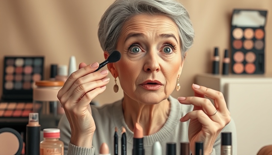 Makeup tutorials for mature skin featuring products and application tips.