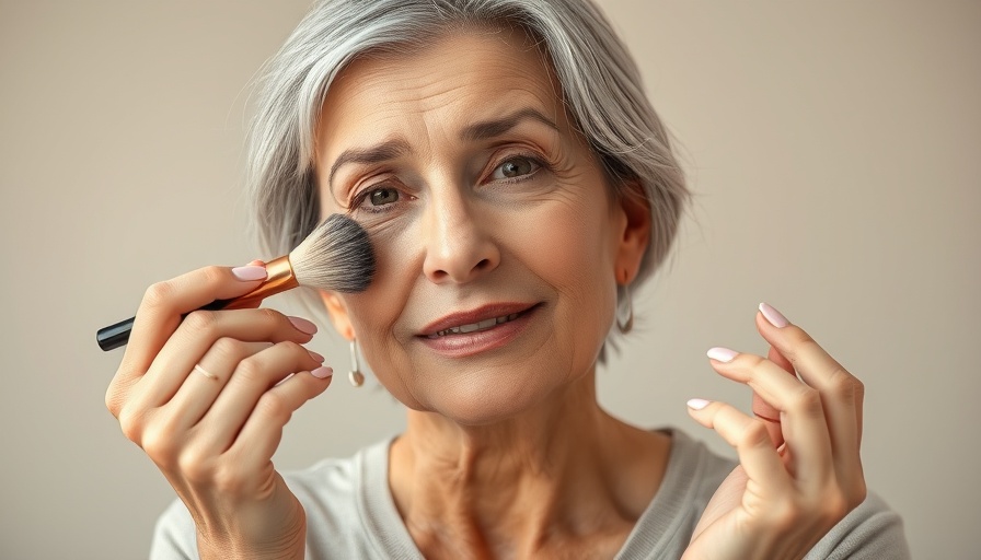 Correct makeup technique for flawless skin over 40, woman applying makeup.