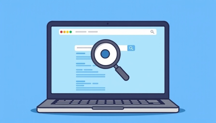 Illustration of stubborn search result with laptop screen