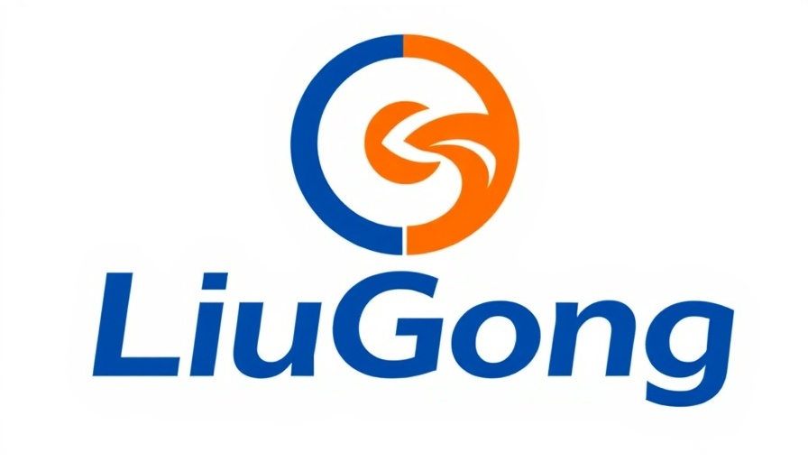 LiuGong logo, modern design with bold blue and orange.