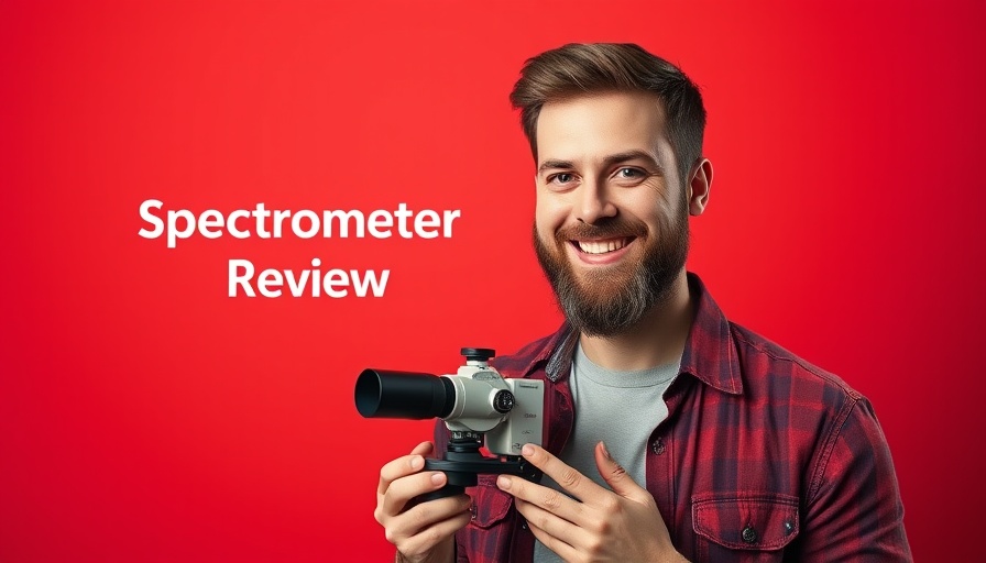 Man reviews spectrometer for red light therapy.