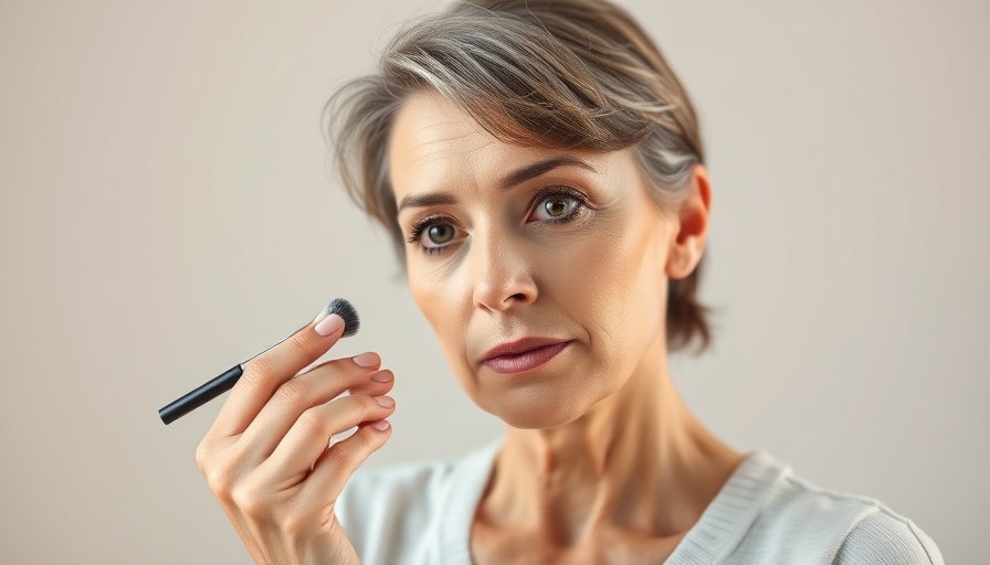Makeup techniques for women over 40, focused woman applying makeup.