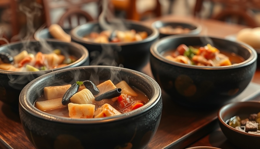 Korean lunch special with sizzling stew in Orange County.