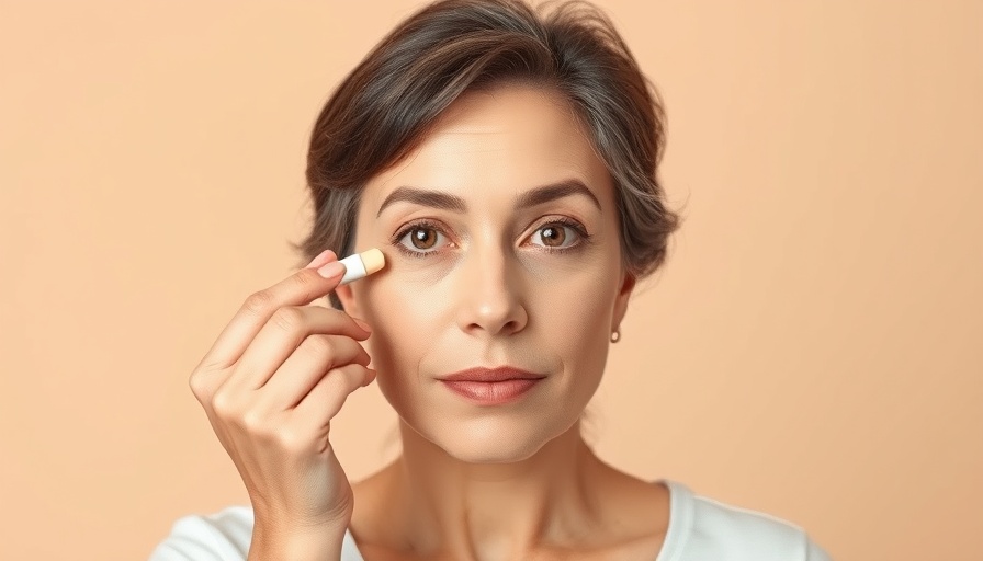 Middle-aged woman applying concealer, best tutorial tips displayed.