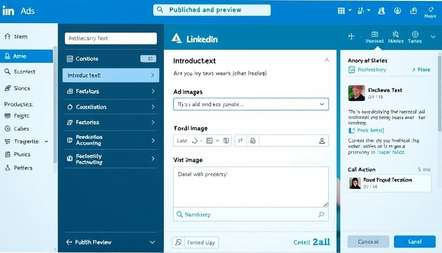 Screenshot of LinkedIn ads automation interface showing ad creation details.
