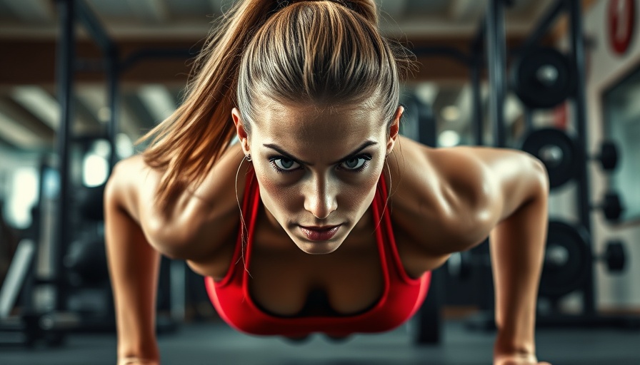 Focused woman in push-up position showcasing best postpartum workout plan.