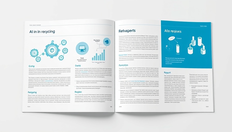 Open brochures of AI in Recycling report with diagrams and text.