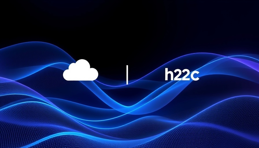 Logos of Cloudbeds and h2c with digital waves, highlighting AI Adoption in Luxury Hotels.