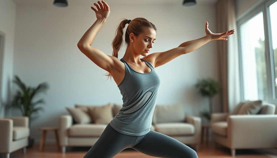Woman practicing yoga indoors highlights health benefits of daily yoga.