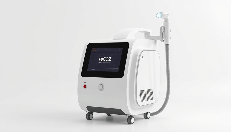 Sleek eCO2 3D fractional laser system with digital display, medical technology.