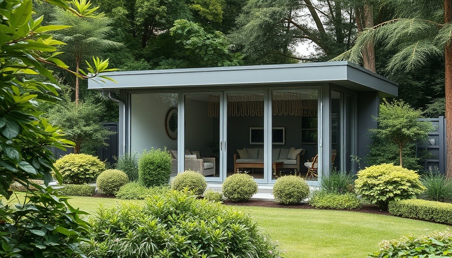 Garden building installation near me, modern design with large windows