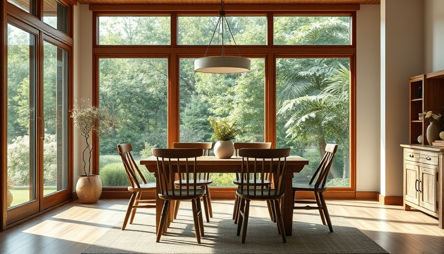 Cozy dining area in home extension with wooden furniture.