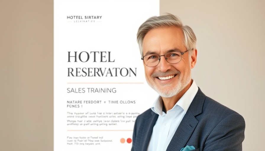 Hotel spa reservations sales training flyer with presenter image.