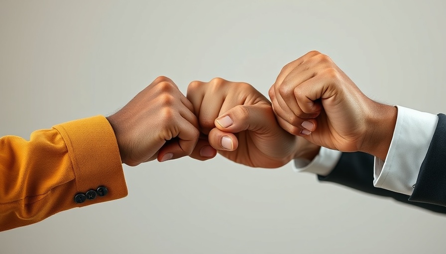 Fists bumping to symbolize teamwork and partnership in affiliate marketing.