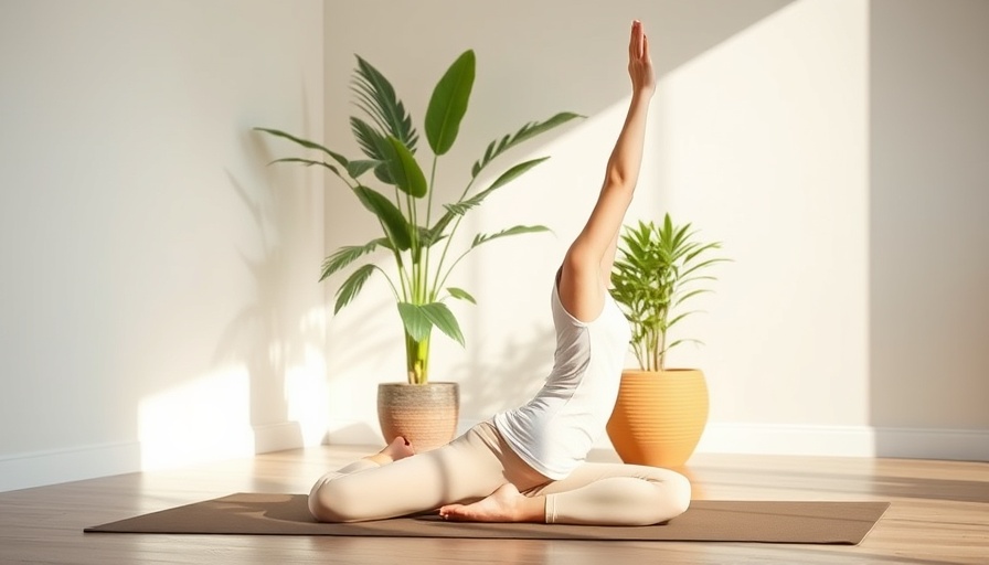 Daily morning yoga routine with a woman stretching indoors.