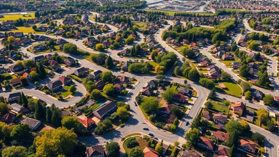 Aerial view of vibrant suburban homes reflecting Victoria rental reforms 2025.