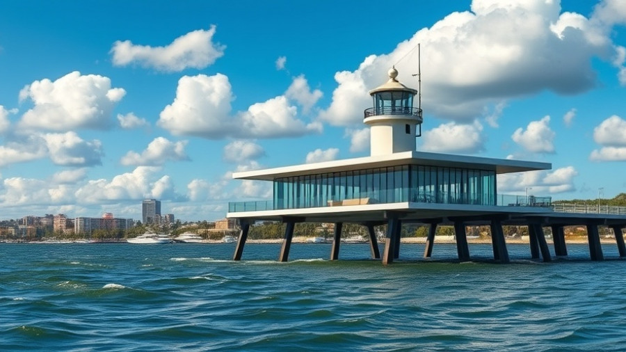 Geelong waterfront redevelopment with modern pier and lighthouse.