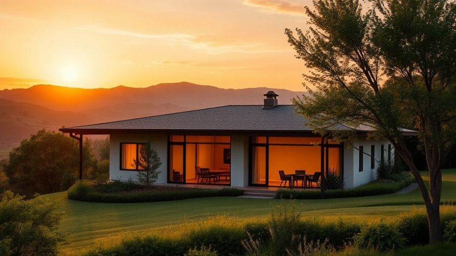 Modern house for sale in Newcastle, sunset view