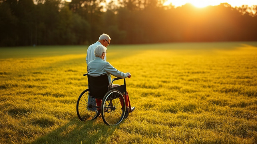 Welltower investment in seniors housing: caregiver with elderly person in field.