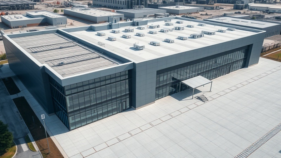 Aerial view of an industrial property in Silverwater, up for auction.