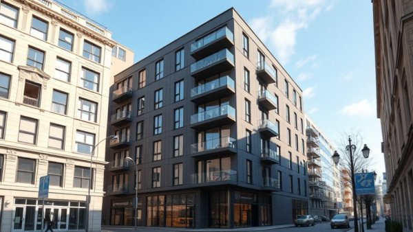 Modern student housing building symbolizing market expansion.